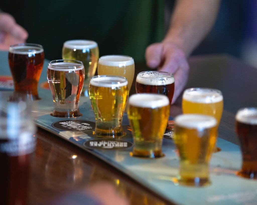 Beer sampler at South Lake Brewing